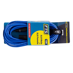 FTS 10M XLR Male -XLR Female Mic Cable Blue TX009+TX012BL