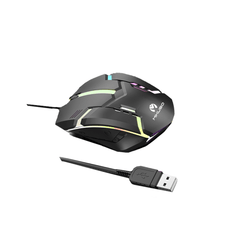 MOS-379U BK Mikuso Wired Mouse 3 Buttons + 1 Wheel Black