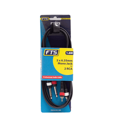 FTS 1.8M 2X6.35mm Mono Jack To 2RCA TLC153