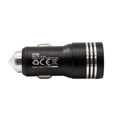 FTS Adapter Dual USB 2.4A Car Charger Black FTS-30C BK