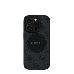 GUESS - Magsafe Grained IPhone 16 Pro Max Black Case