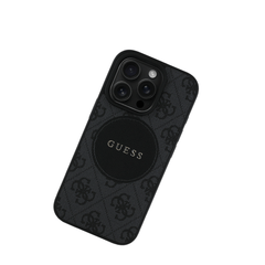 GUESS - Magsafe Grained IPhone 16 Pro Max Black Case