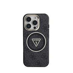 GUESS -Magsafe IML 4G Glitter And Triangle IPhone 16 Pro Black Case