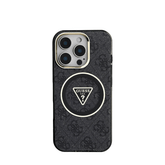 GUESS -Magsafe IPhone 16 Pro Max Black Case W/ IML 4G Glitter And Triangle