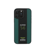 ASTON MARTIN- Aramco Magsafe F1-Genuine Green Leather IPhone 16 Pro Max Case