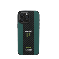 ASTON MARTIN- Aramco Magsafe F1-Genuine Green Leather IPhone 16 Pro Max Case