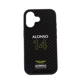 ASTON MARTIN-Aramco Magsafe F1-Real Carbon Fiber IPhone 16 Black Case