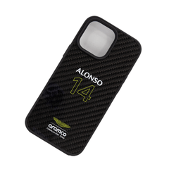 ASTON MARTIN-Aramco Magsafe F1-Real Carbon Fiber IPhone 16 Pro Max Black Case
