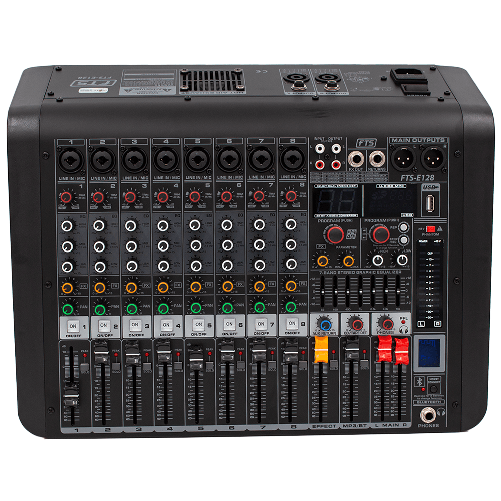 FTS 8 Channel 170W Powered Mixer E128