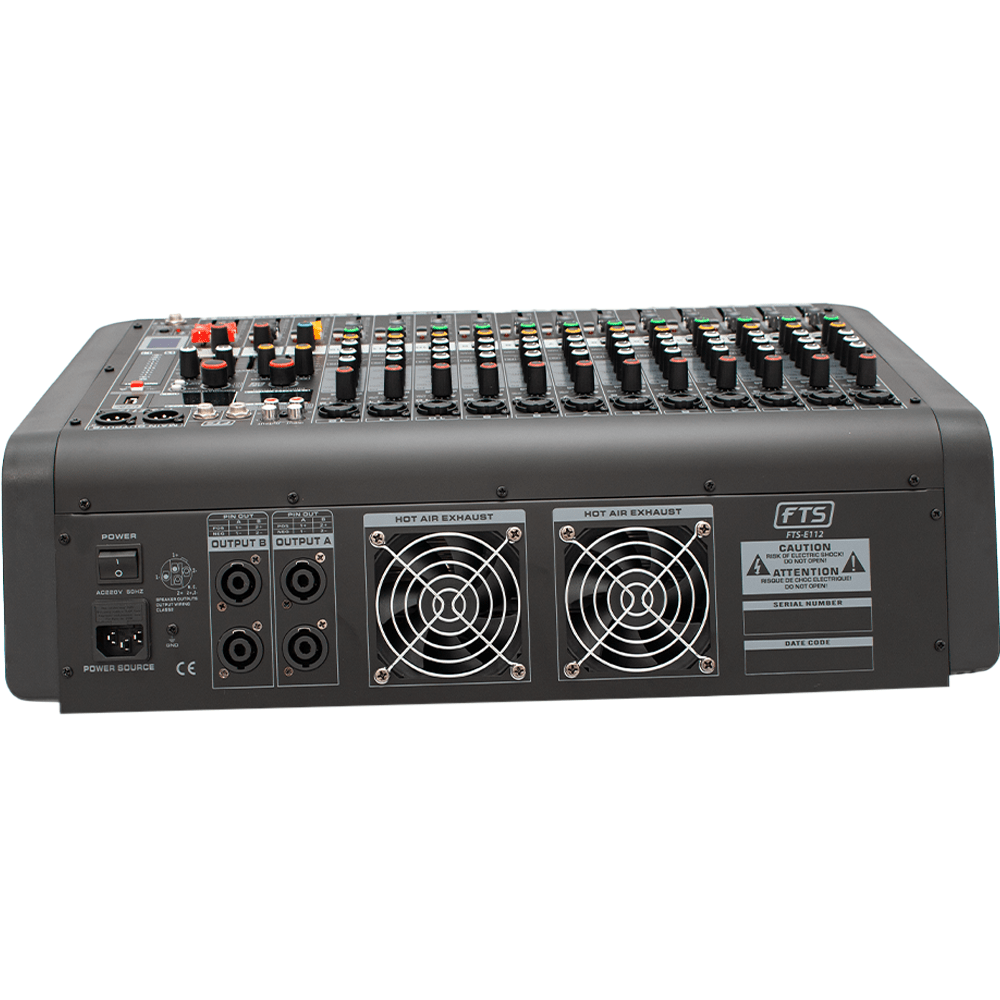 FTS 12CH 850WX2 Mixer With BT Player E112