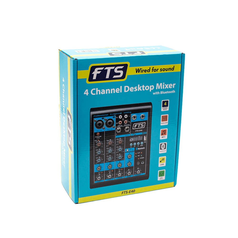 FTS 4-Channel Mixer E40 – Compact Audio Mixing Console