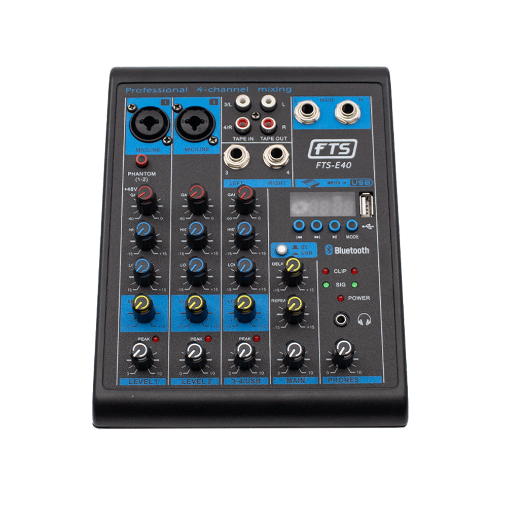 FTS 4-Channel Mixer E40 – Compact Audio Mixing Console