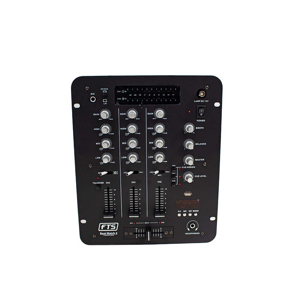 FTS Beat Match 3 3Ch DJ Mixer FTS-DJ626