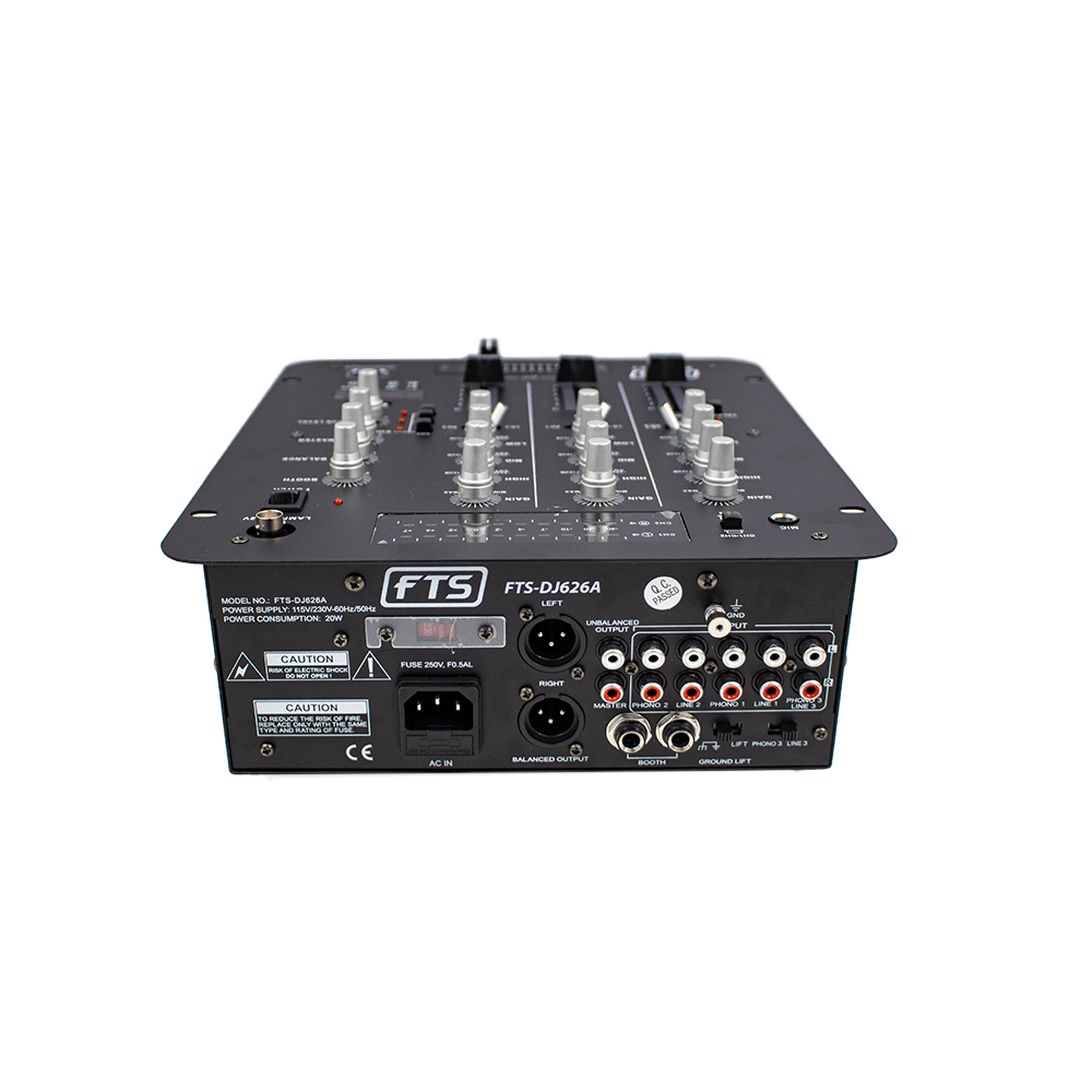 FTS Beat Match 3 3Ch DJ Mixer FTS-DJ626