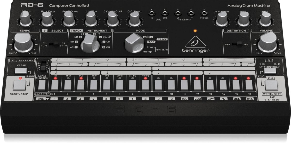 Behringer RD-6 BK Classic Analog Drum Machine (Black)