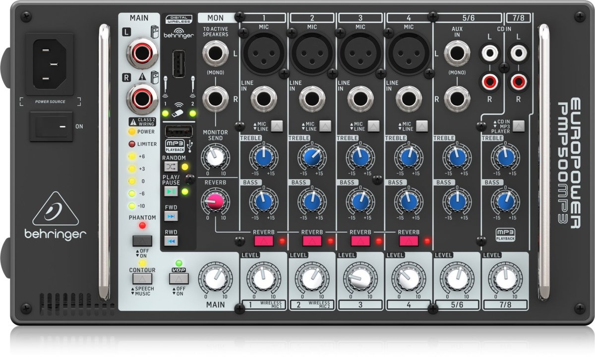 Behringer PMP500MP3 8-Channel 500W Powered Mixer