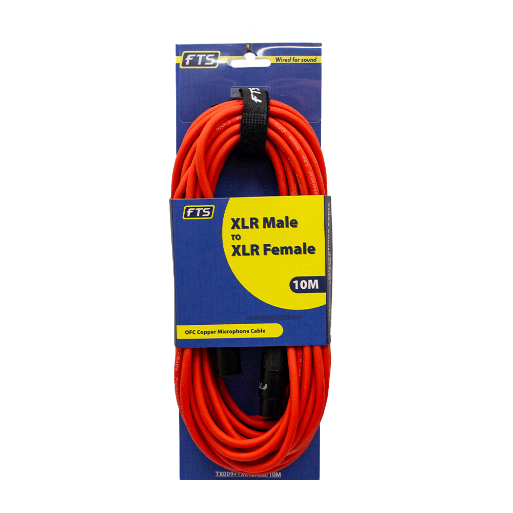 FTS XLR Male -XLR Female Mic Cable TX009+TX012ORANGE/10M
