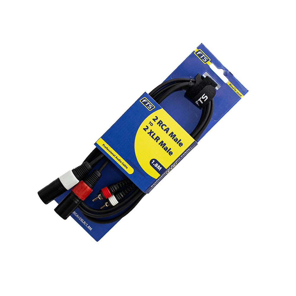 FTS-C2RCA+2XLR/1.8 2RCA Male-2XLR Male 1.8m Black