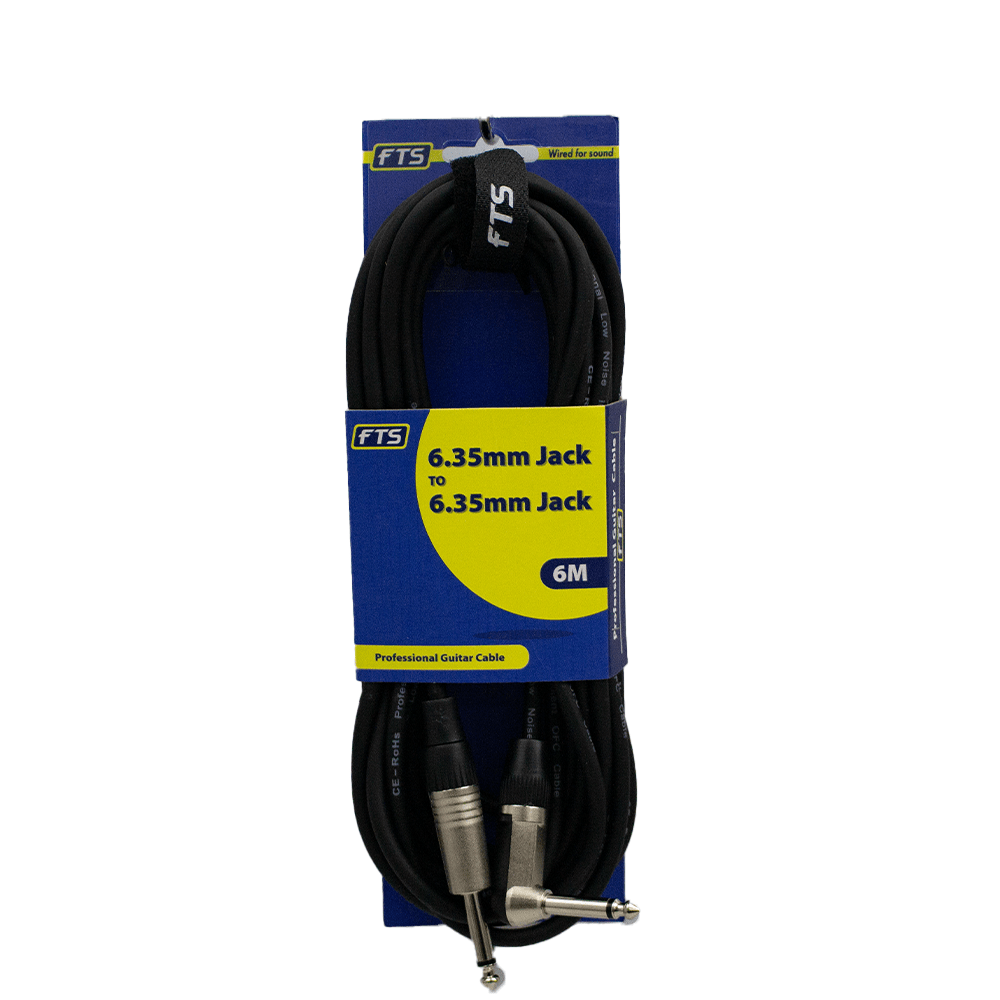 FTS 6m 6.35mm to 6.35mm Guitar Cable FTS-TJ003+TJ054/6M