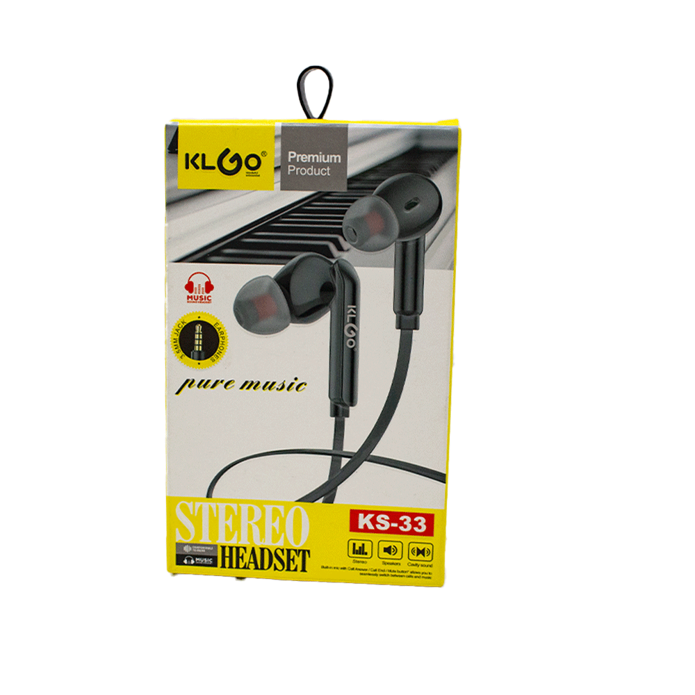 KlGo Earphones Black KS-33BK
