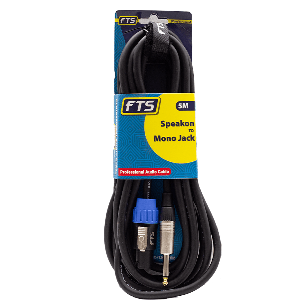 FTS 5m Speakon To Mono Jack CableTSC033C+TJ009/5M