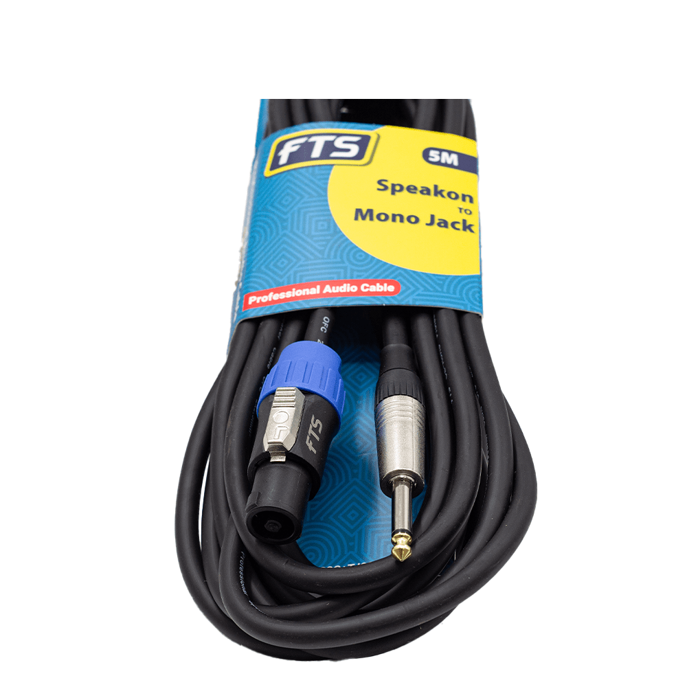 FTS 5m Speakon To Mono Jack CableTSC033C+TJ009/5M