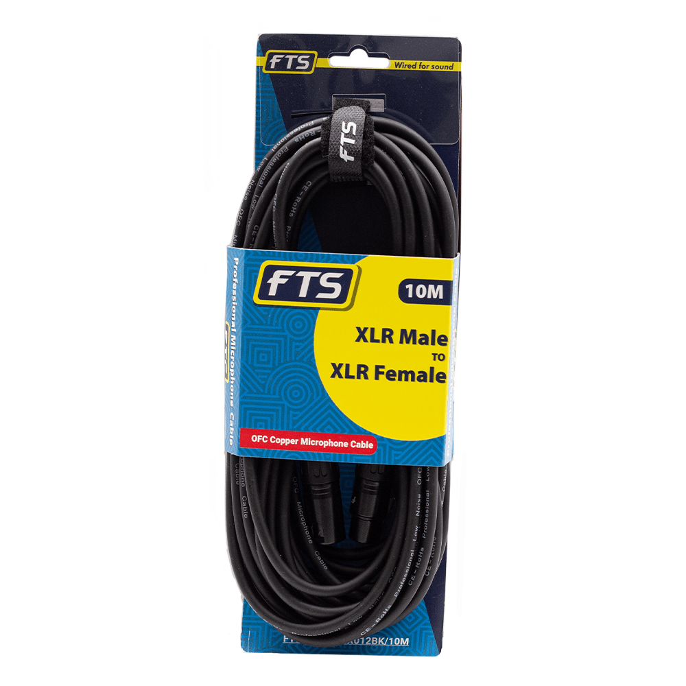 FTS 10M XLR Male -XLR Female Mic Cable TX009+TX012BK