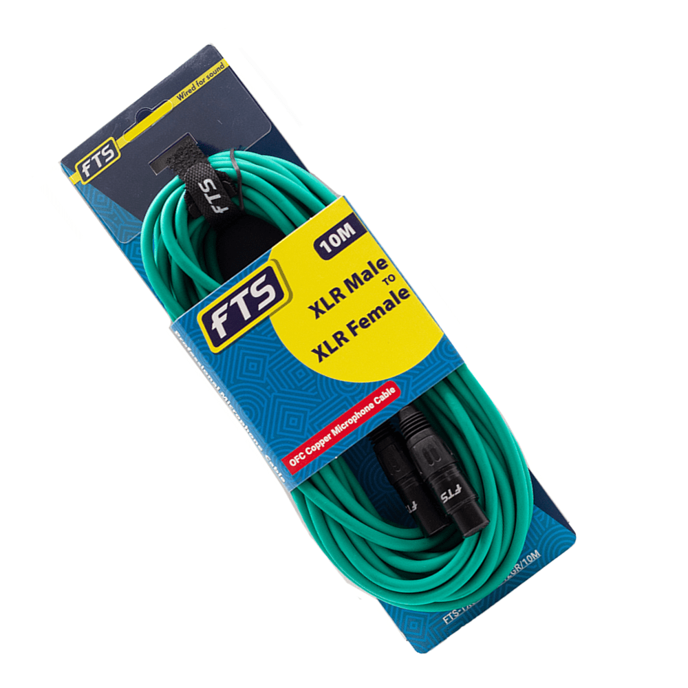 FTST 10M XLR Male -XLR Female Mic Cable Green X009+TX012GR/