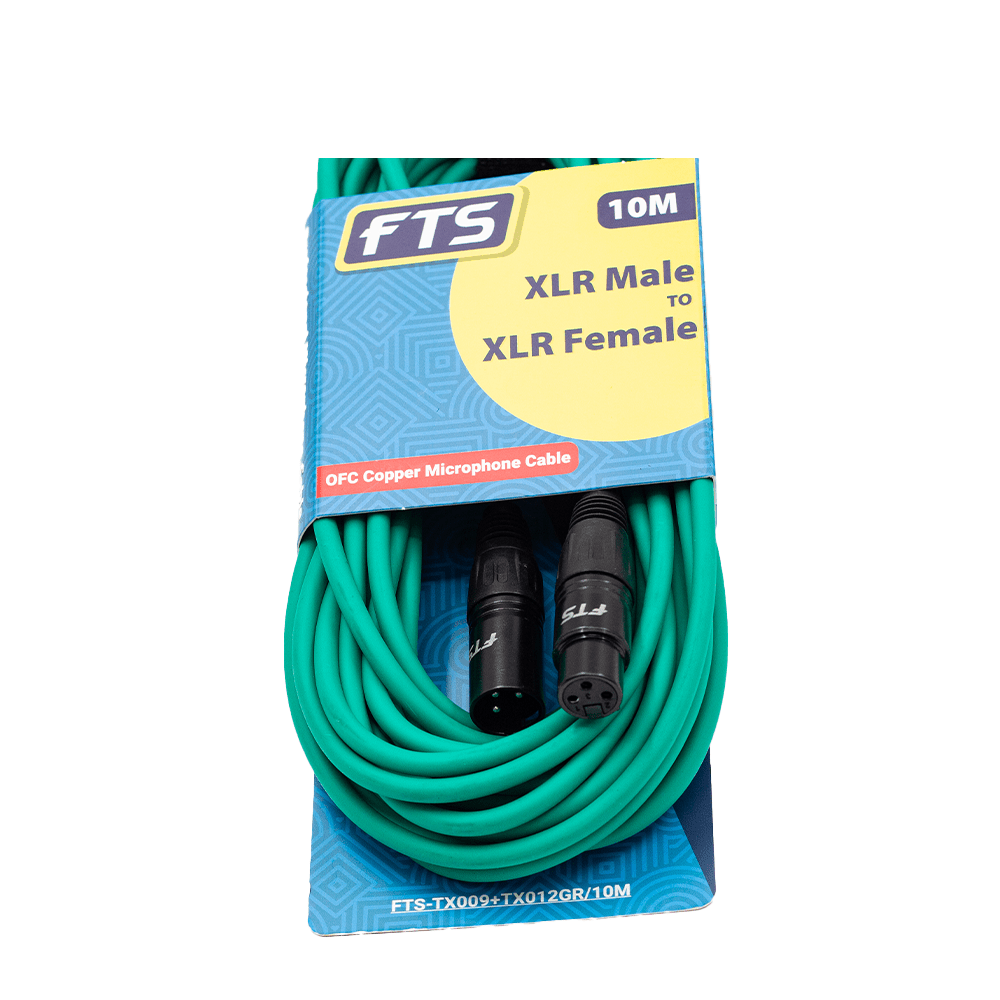 FTST 10M XLR Male -XLR Female Mic Cable Green X009+TX012GR/