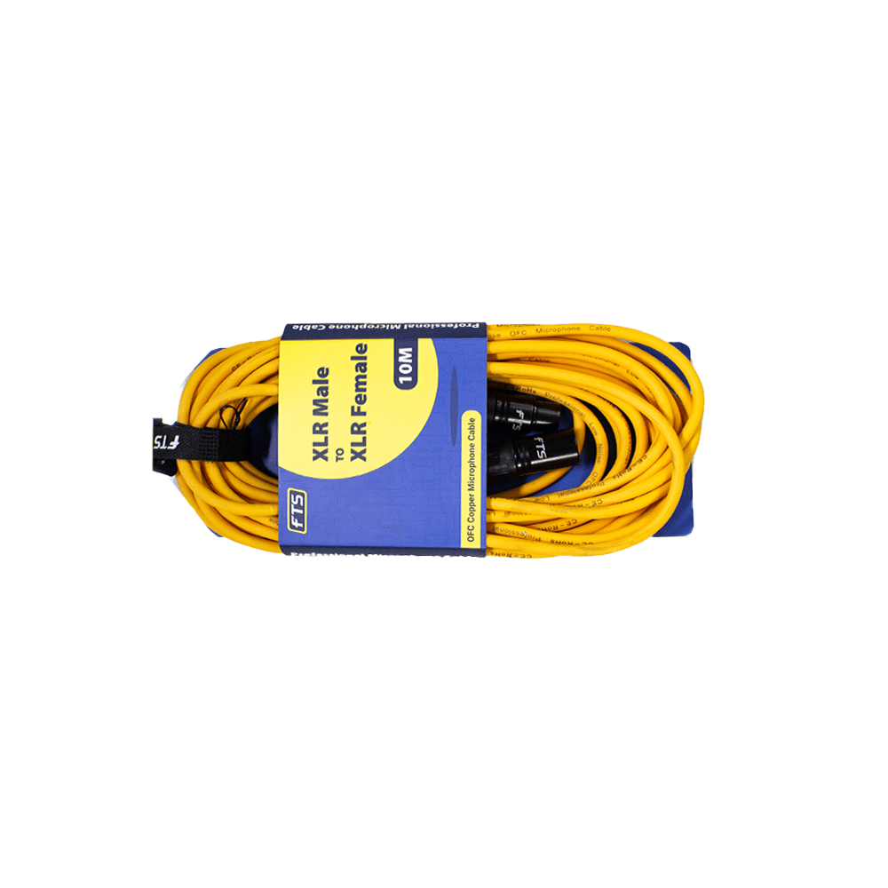 FTS XLR Male -XLR Female Mic Cable Yellow FTS-TX009+TX012YL/10M