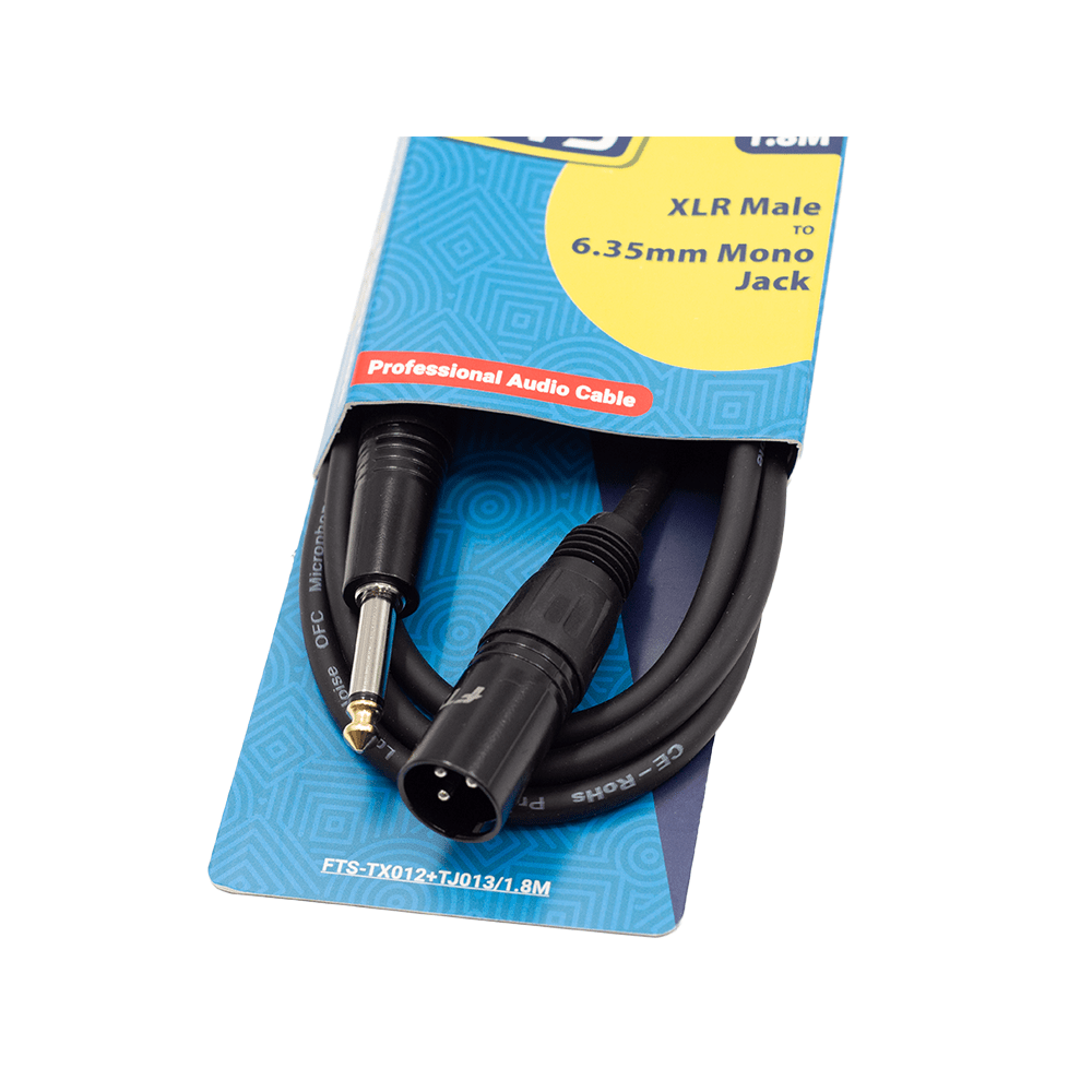 FTS 1.8M XLR Male to 6.35 Mono Jack Male 1.8m TX012+TJ013