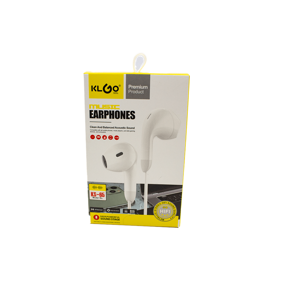 KlGo Earphones White KS-33K WH
