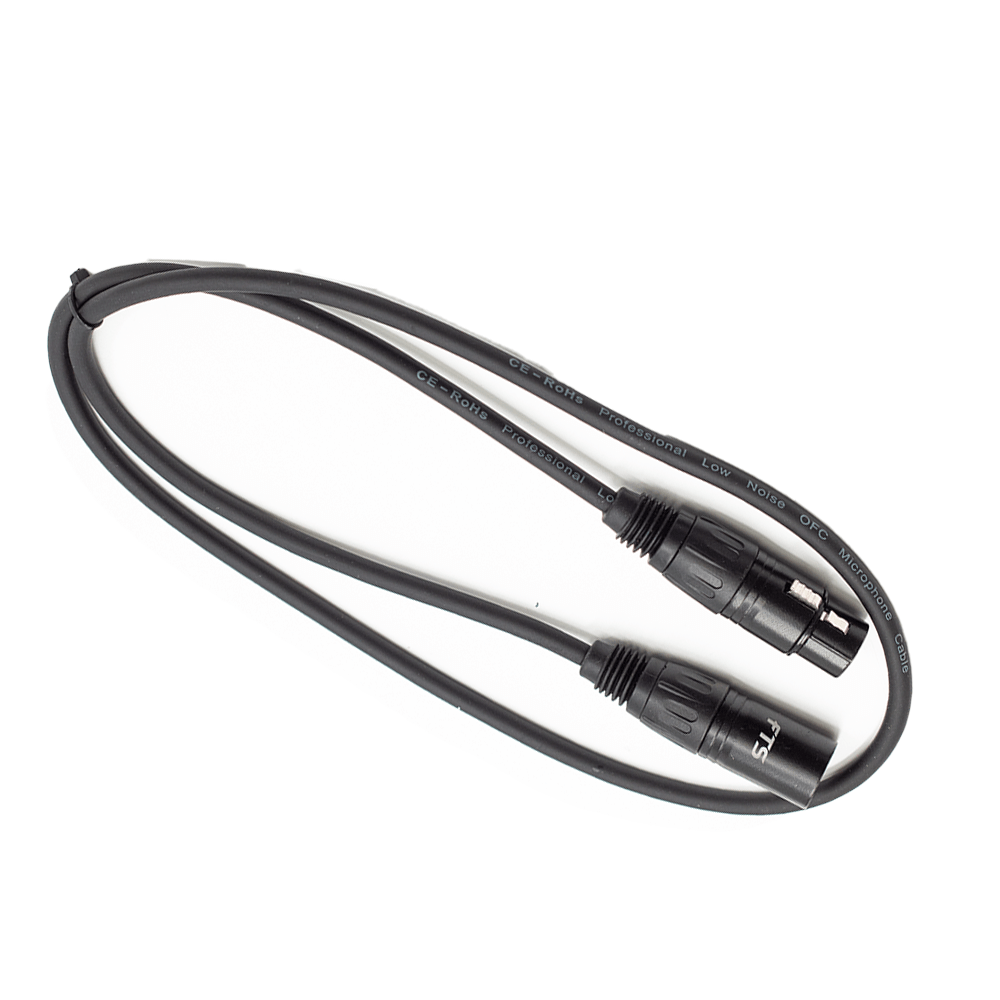 FTS 1M XLR Male XLR Female Mic Cable TX009+TX012BK
