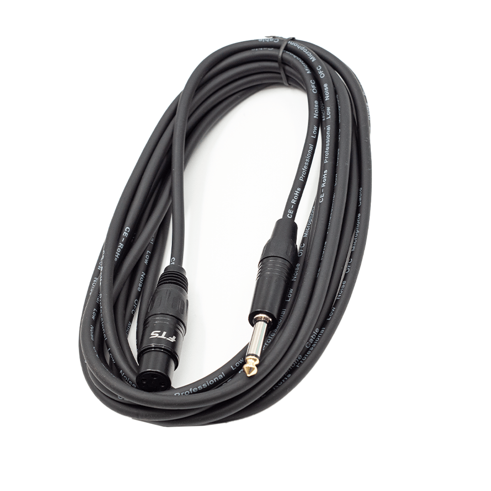 FTS 5M XLR Female to 6.35 Male Mono Jack TX009+TJ013/5M