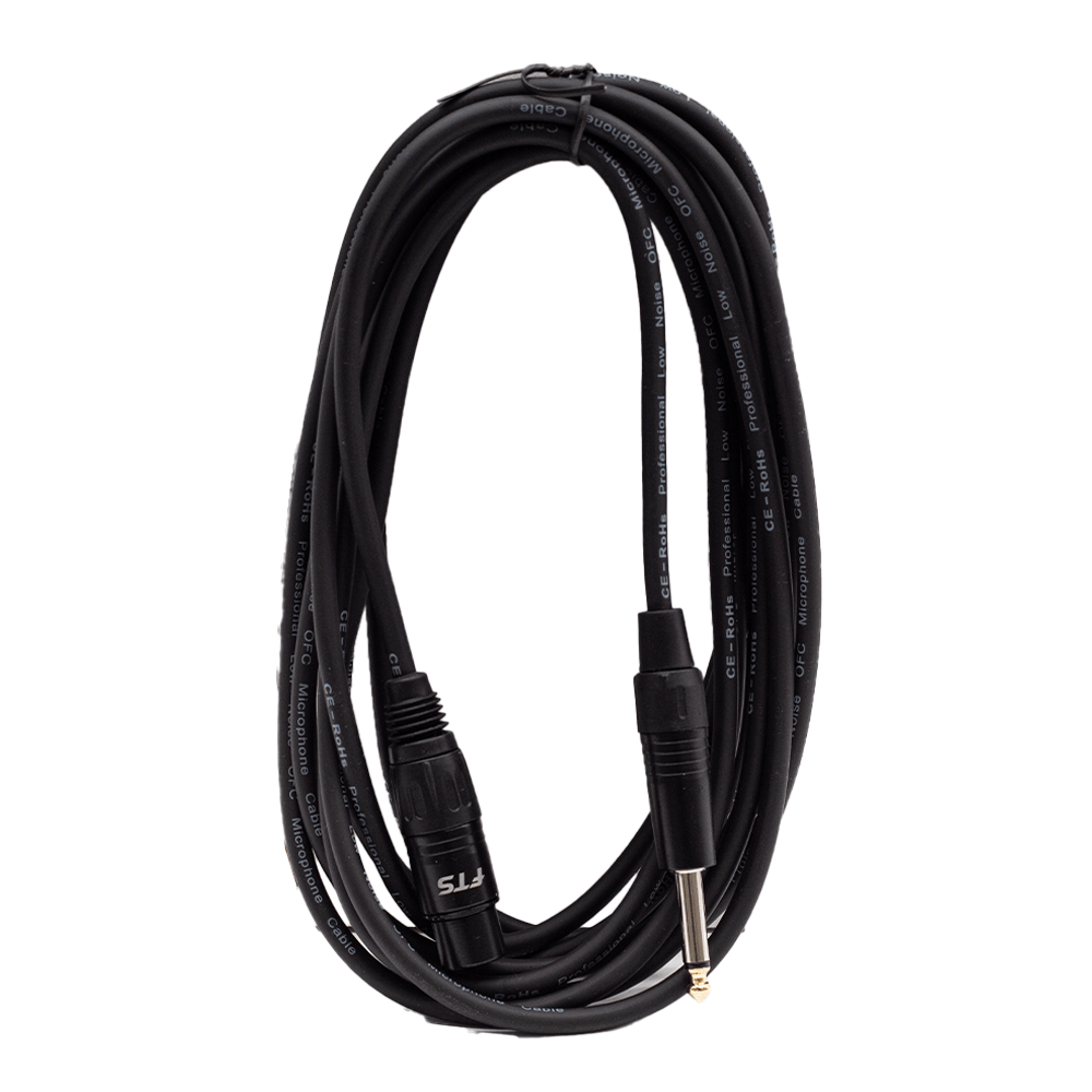 FTS 5M XLR Female to 6.35 Male Mono Jack TX009+TJ013/5M
