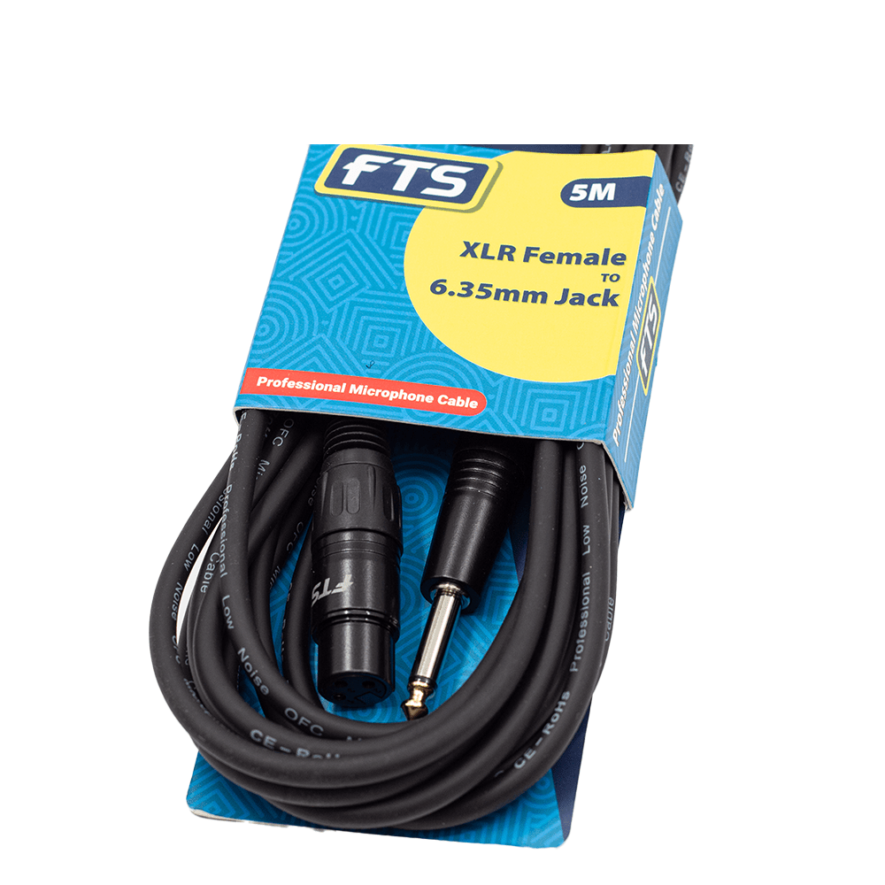 FTS 5M XLR Female to 6.35 Male Mono Jack TX009+TJ013/5M