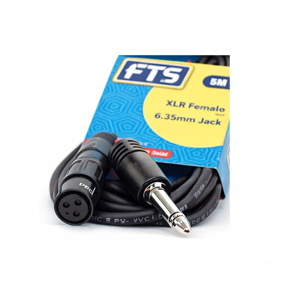 FTS 5M XLR Female to 6.35 Male Mono Jack TX009+TJ013/5M