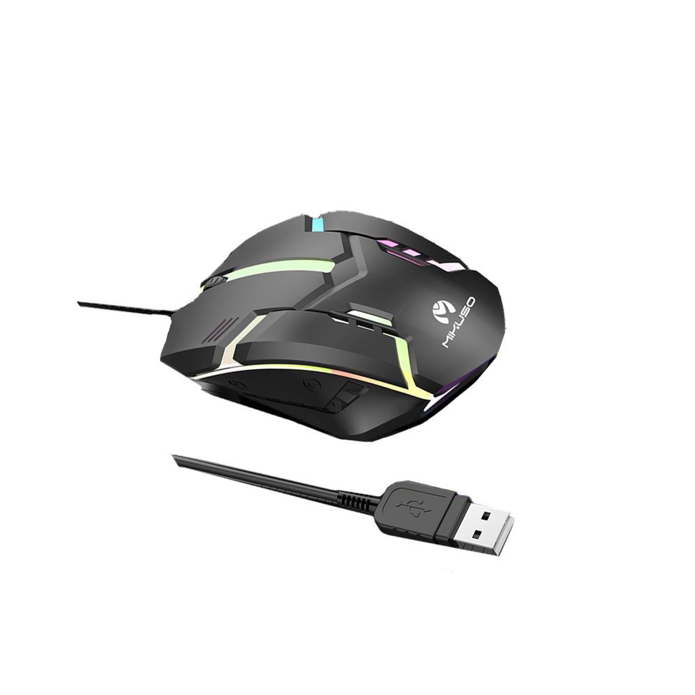 MOS-379U BK Mikuso Wired Mouse 3 Buttons + 1 Wheel Black