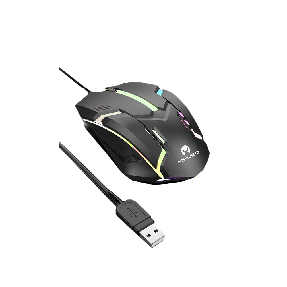 MOS-379U BK Mikuso Wired Mouse 3 Buttons + 1 Wheel Black