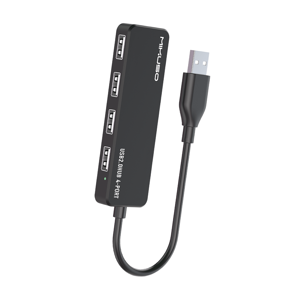Mikisa USB 2.0 HUB 4-Port - Super Slim Black HUB-011 BK