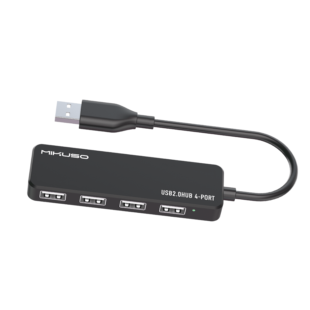 Mikisa USB 2.0 HUB 4-Port - Super Slim Black HUB-011 BK