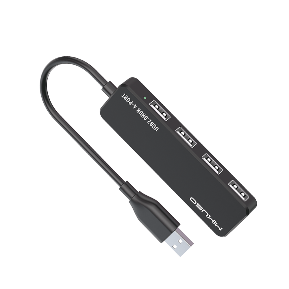 Mikisa USB 2.0 HUB 4-Port - Super Slim Black HUB-011 BK
