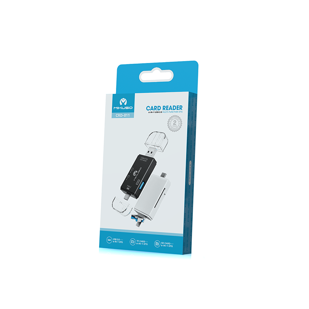 Mikuso USB 2.0 6-IN-1 MULTI-Function Card Reader Black CRD-011 BK