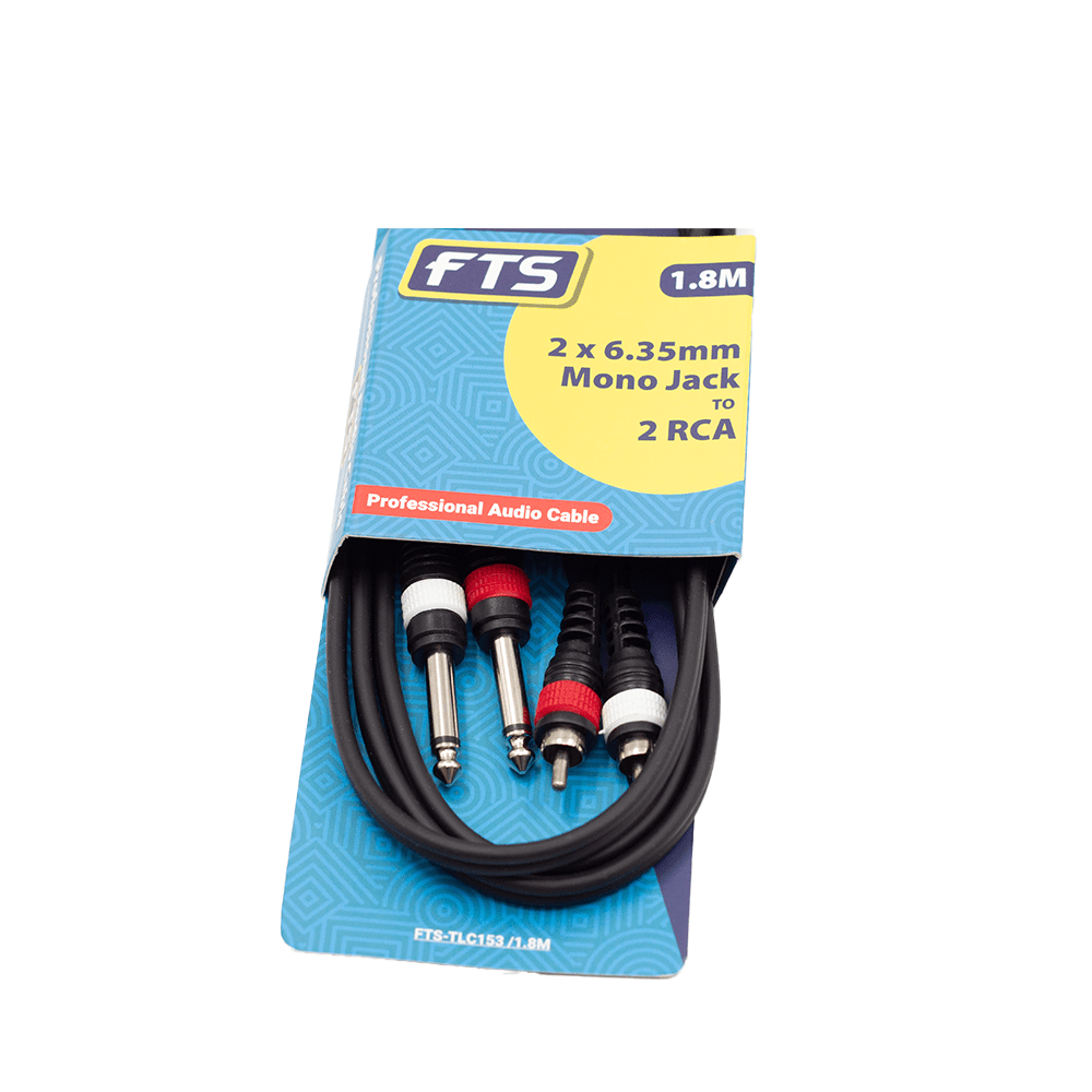 FTS 1.8M 2X6.35mm Mono Jack To 2RCA TLC153