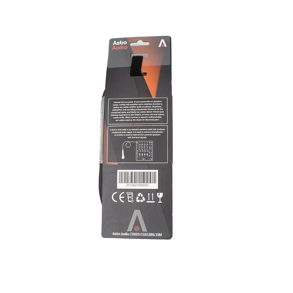 Astro Audio XLR Male to XLR Female Mic Cable 10M TX009-TX012BK 10M