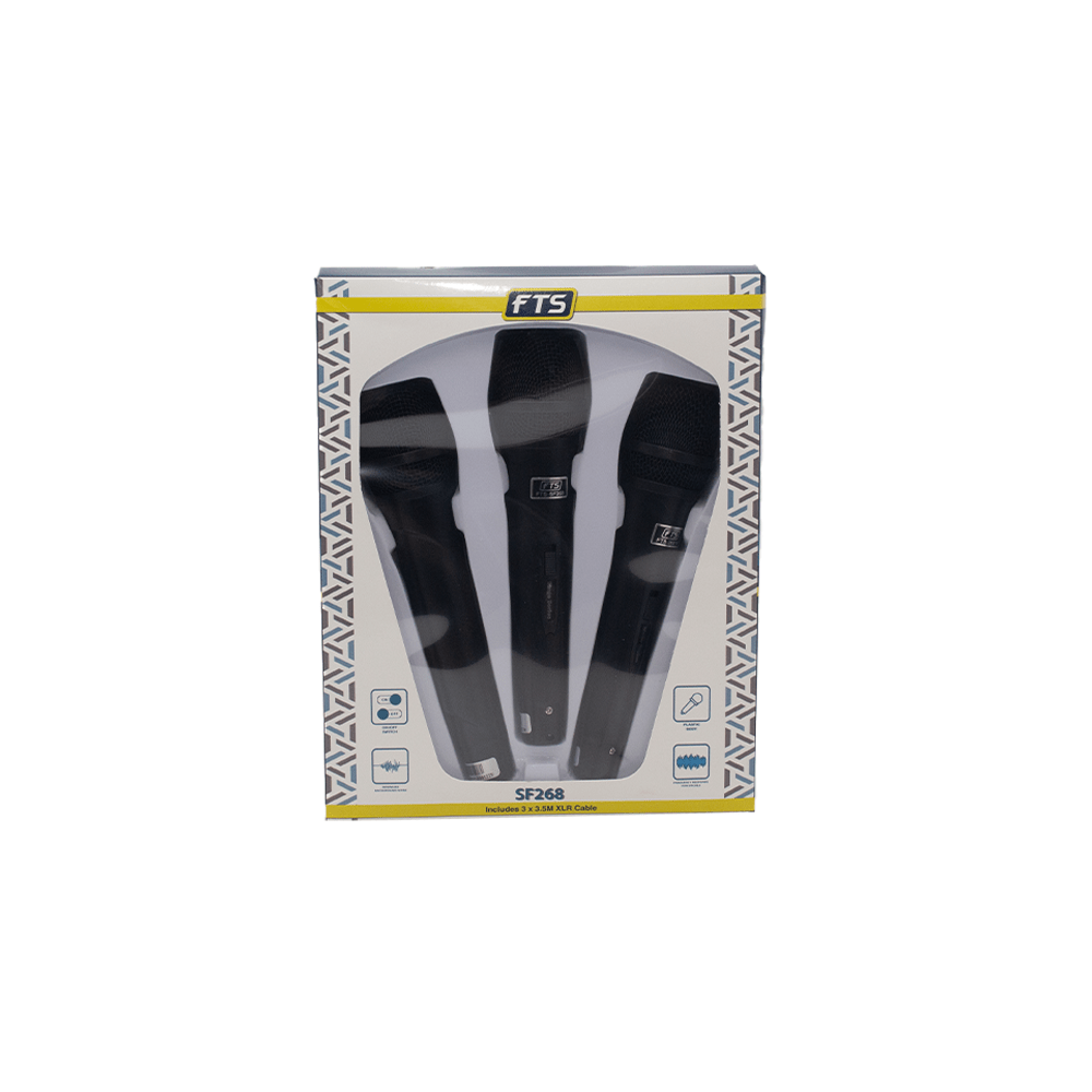FTS 3 Pack Plastic Wired Microphone FTS-SF268