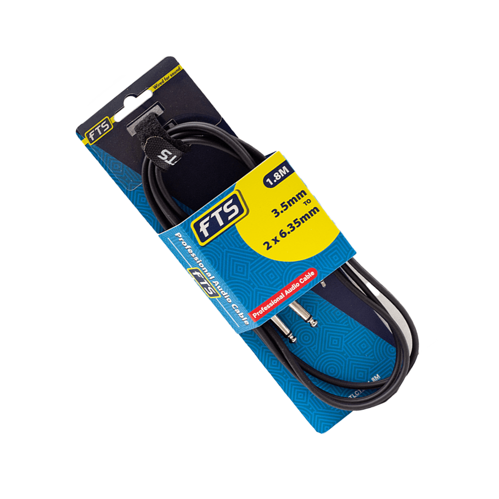 FTS 1.8M 3.5mm St to 2X6.35mm Cable TLC172