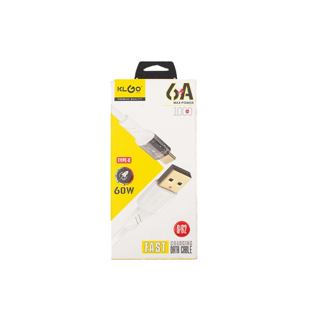 Klgo 60W Type-C Fast Charging Cable S-62 WH