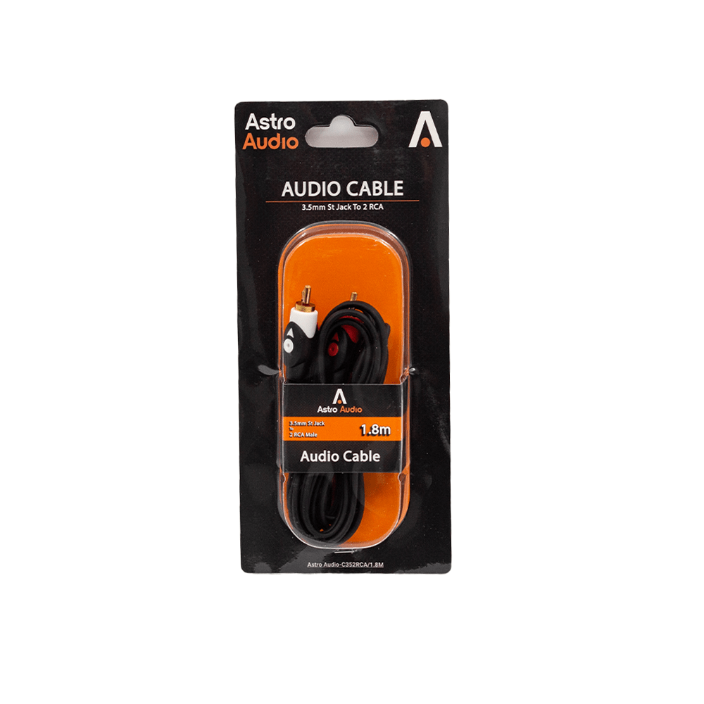Astro Audio 3.5mm Stereo to 2 RCA Male Audio Cable 1.8m
