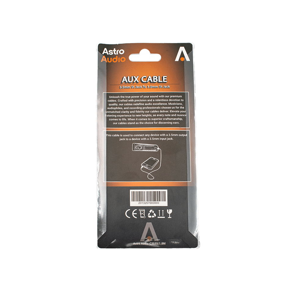 Astro Audio 3.5mm St to 3.5mm St Aux Cable C353518